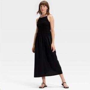 Women's Drop Waist Maxi Sweater Dress - Universal Thread™ Black Size Medium